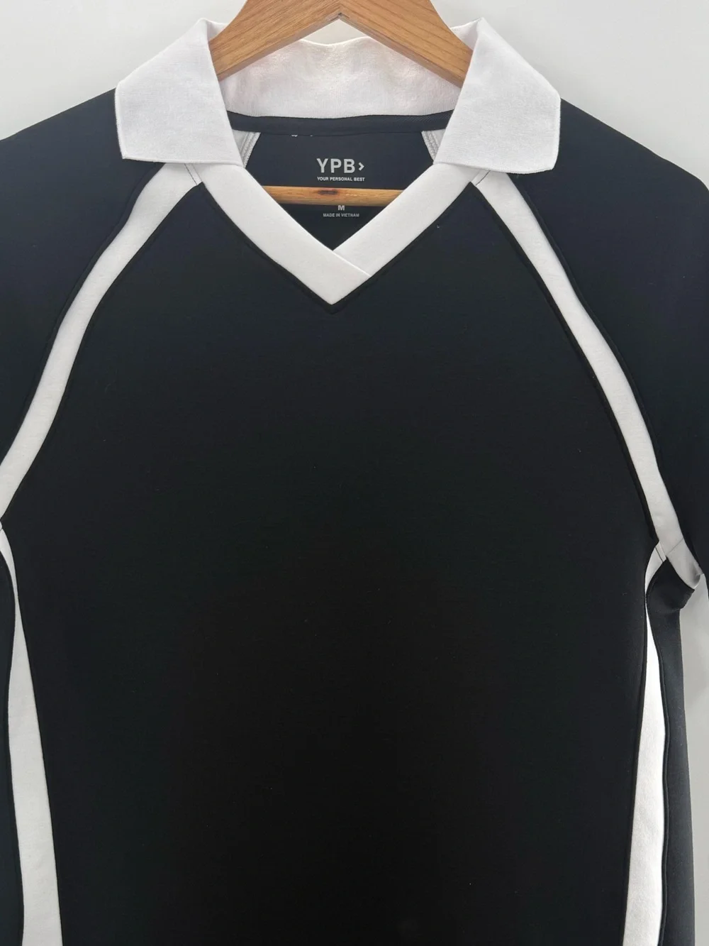 NWT YPB NeoKNIT Polo Mini Dress from Abercrombie & Fitch Black White Sporty M - Picture 3 of 9